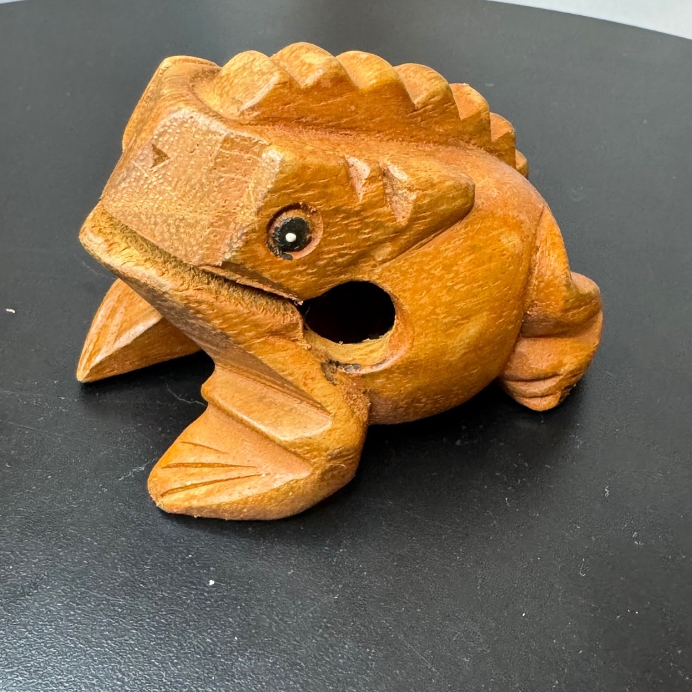 Hand Carved‎ Wooden Frog Musical Instrument Wood Block Tone Block 5 Inch